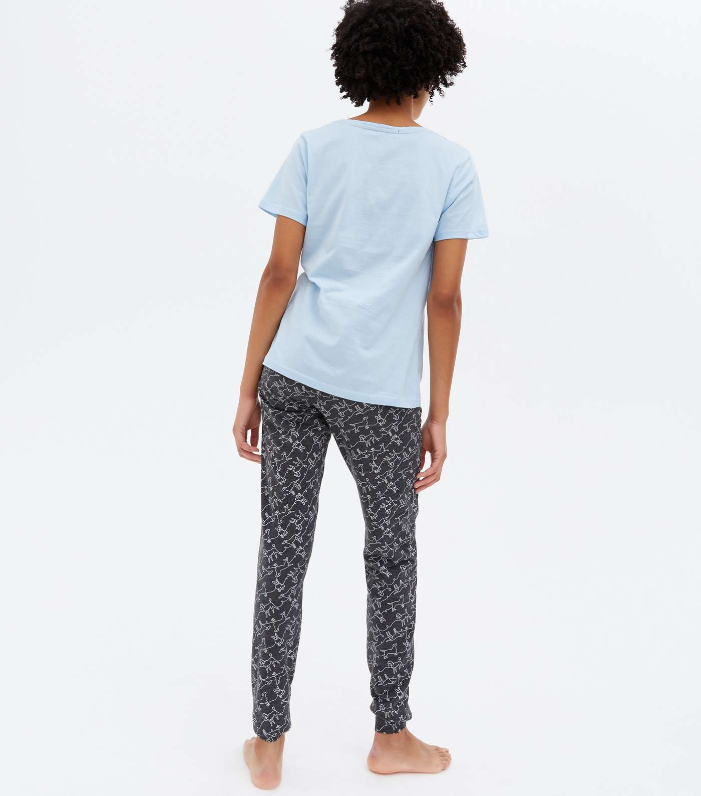 Tall Blue Jogger Pyjama Set with Dog Mama Logo Image 4
