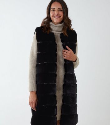 Black pelted 2024 faux fur gilet