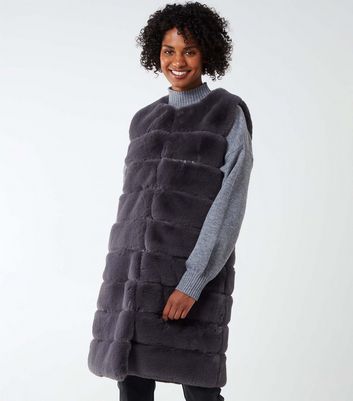 Blue Vanilla Dark Grey Pelted Faux Fur 