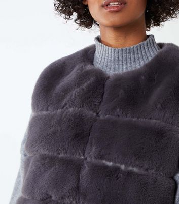 Blue Vanilla Dark Grey Pelted Faux Fur 