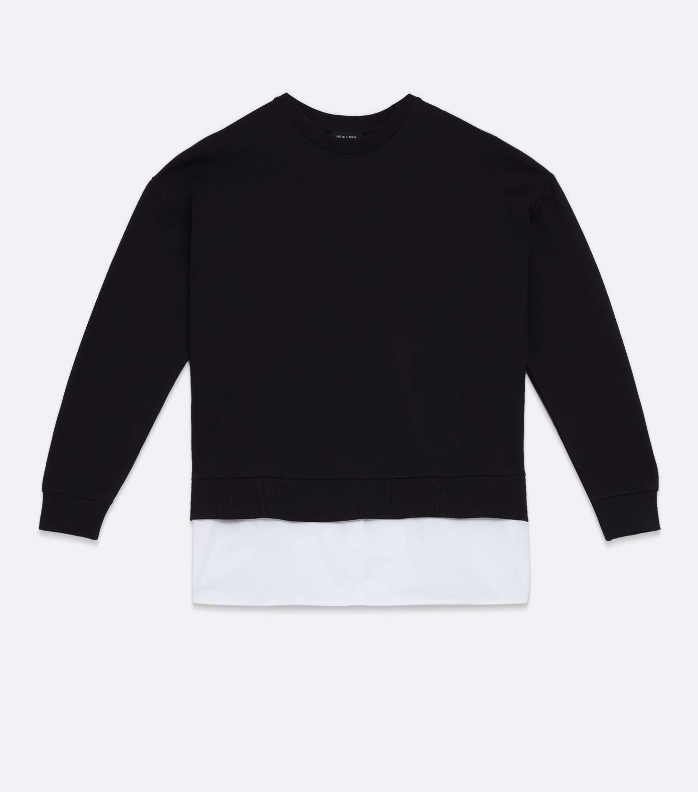 Black Jersey 2-in-1 Long Sweatshirt Image 5
