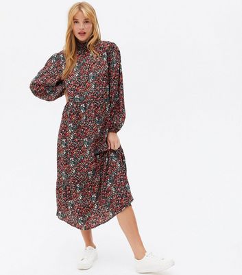 Missguided red floral on sale dress