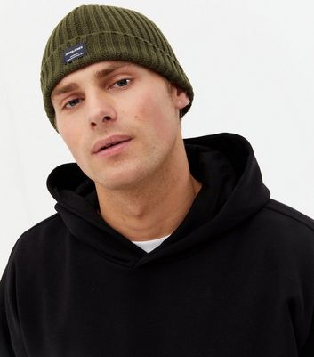 Jones Dark Green Ribbed Knit Beanie 