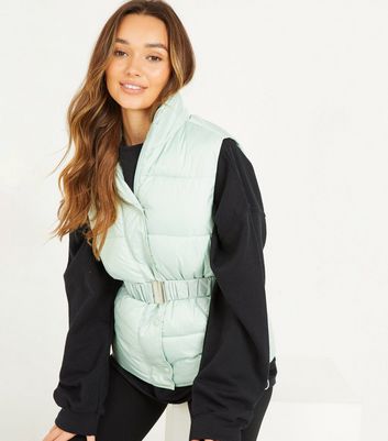 Click to view product details and reviews for Quiz Mint Green Belted High Neck Gilet New Look.