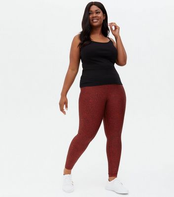 ONLY PLAY CURVY Dark Red Animal Print 