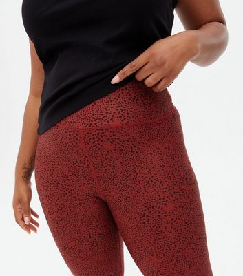 ONLY PLAY CURVY Dark Red Animal Print 