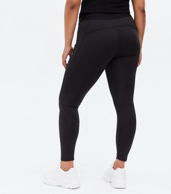 Damen Bekleidung ONLY PLAY CURVY Black Logo Sports Leggings