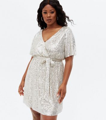 wrap over sequin dress
