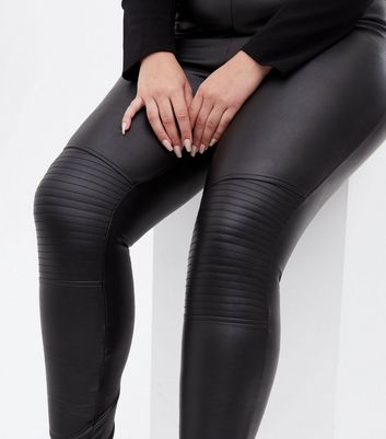 Curves Black Leather-Look Biker 