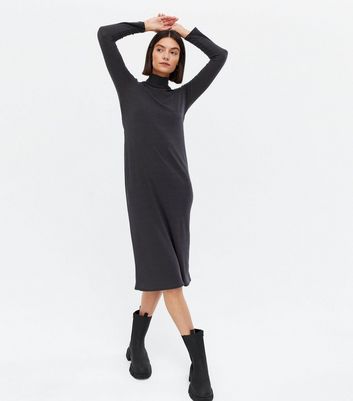 Dark grey hotsell midi dress