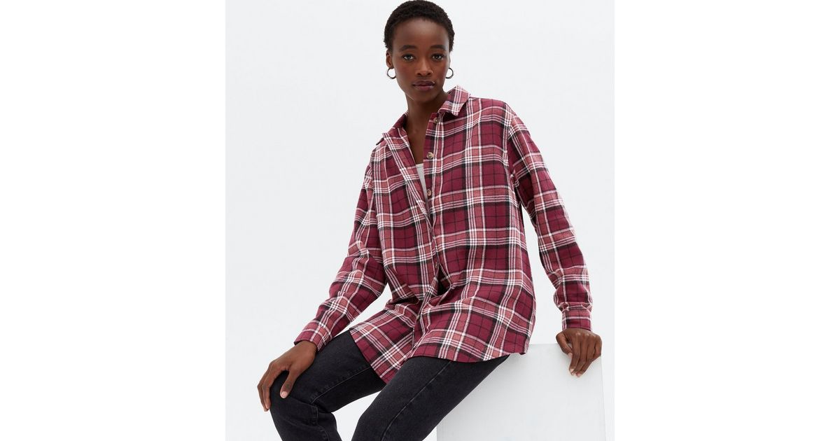 red and white check shirt new look