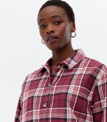 Burgundy plaid shirt womens sale