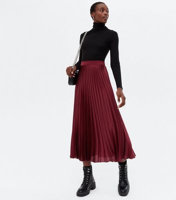 Burgundy Maxine cotton-blend sateen midi skirt | Ulla Johnson | MATCHES UK