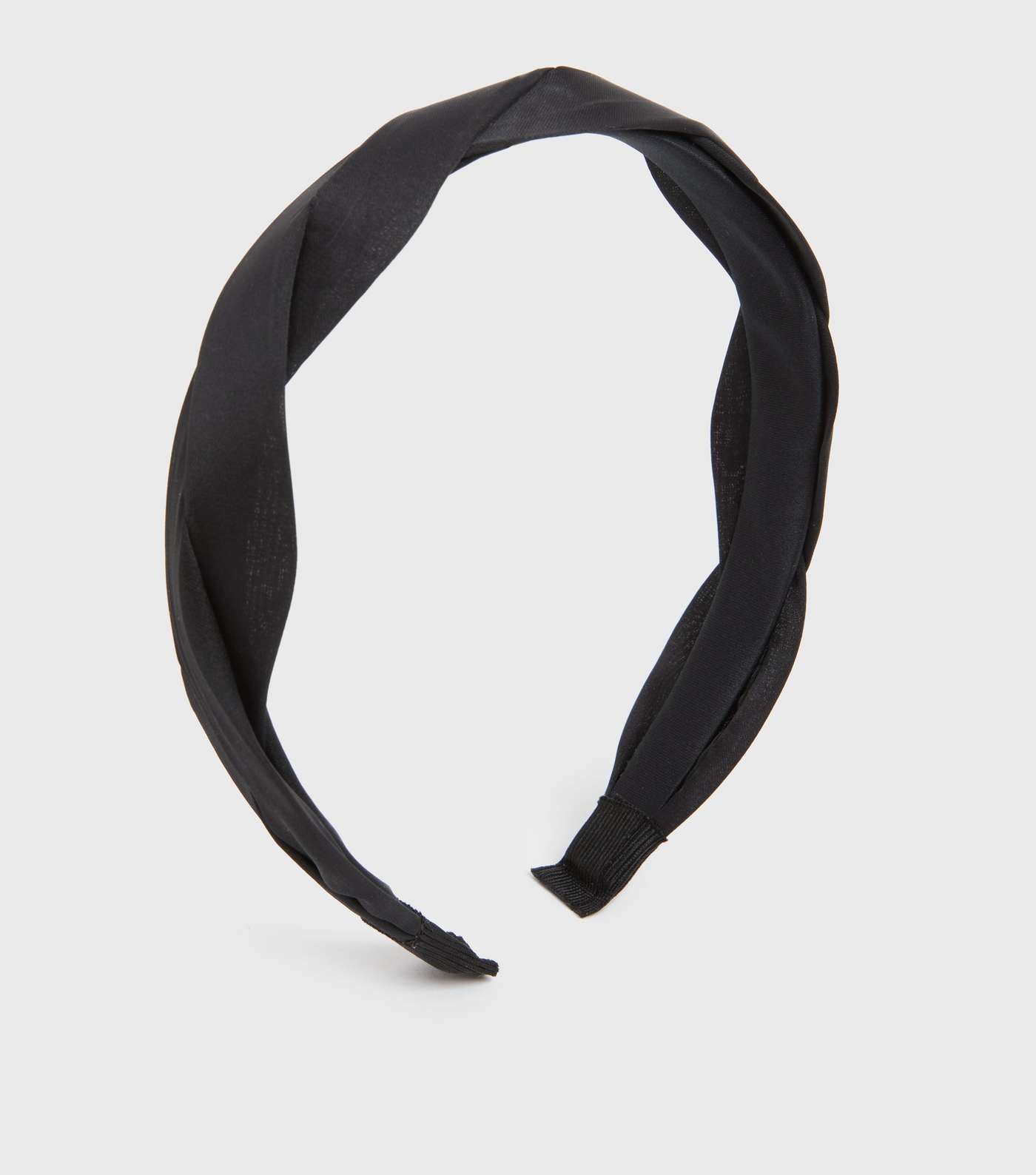 Black Satin Plaited Headband