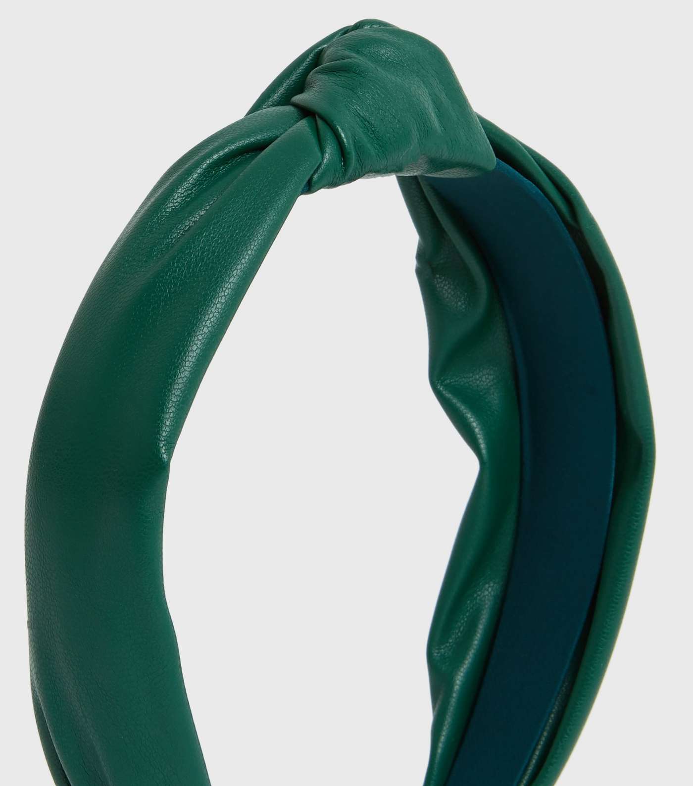 Green Leather-Look Knot Headband Image 2
