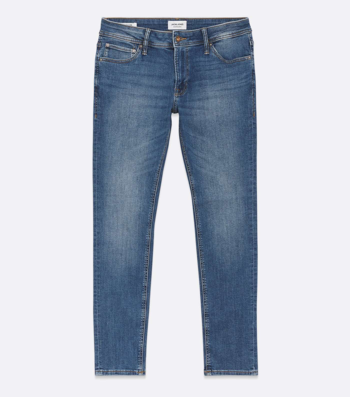 Jack & Jones Blue Mid Wash Skinny Jeans Image 5