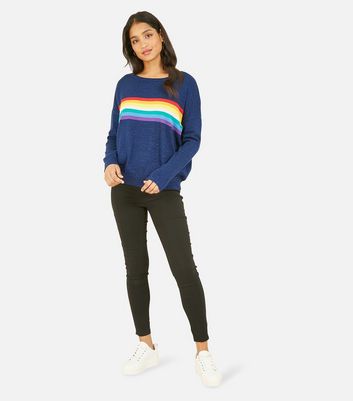 Navy rainbow clearance stripe jumper