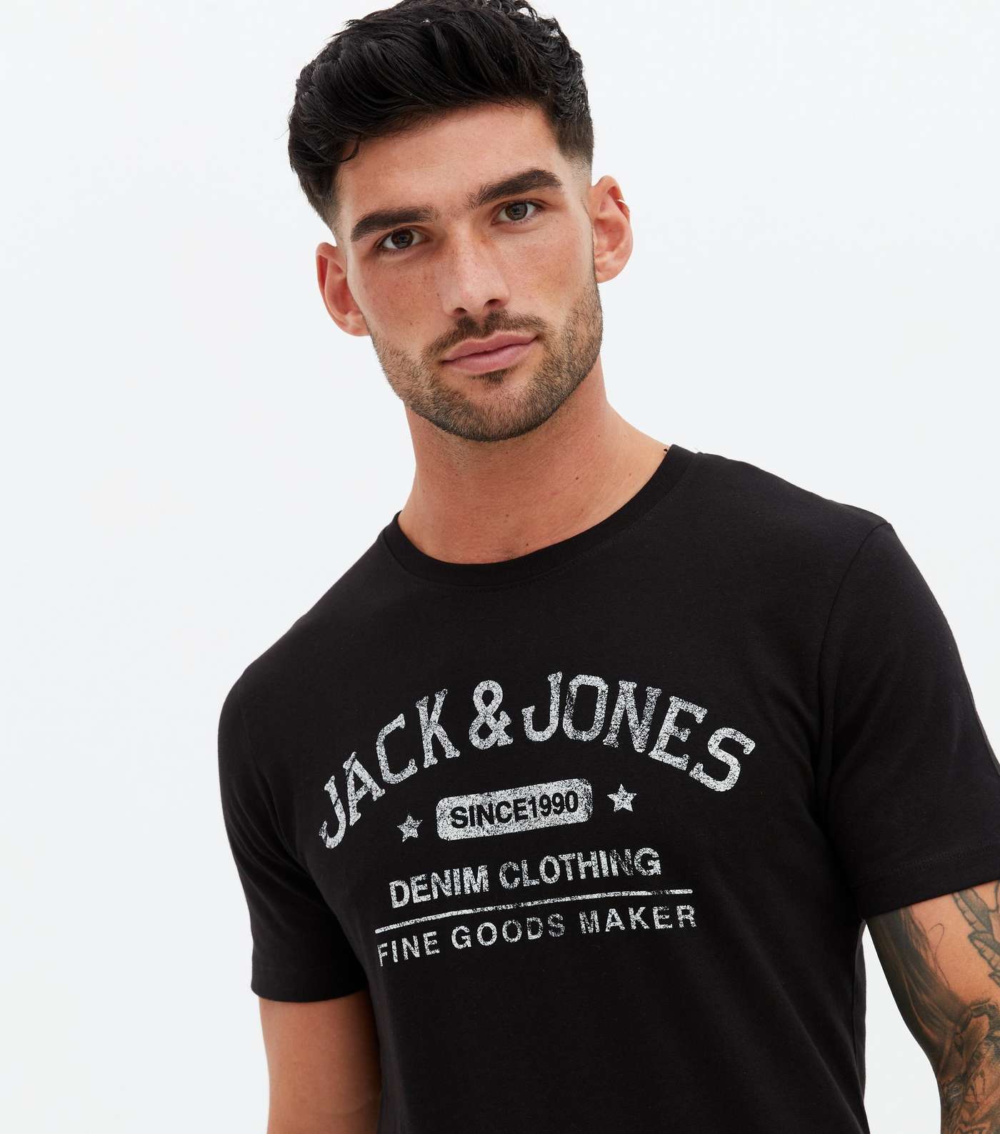 Jack & Jones Black Logo Short Sleeve Crew T-Shirt Image 3