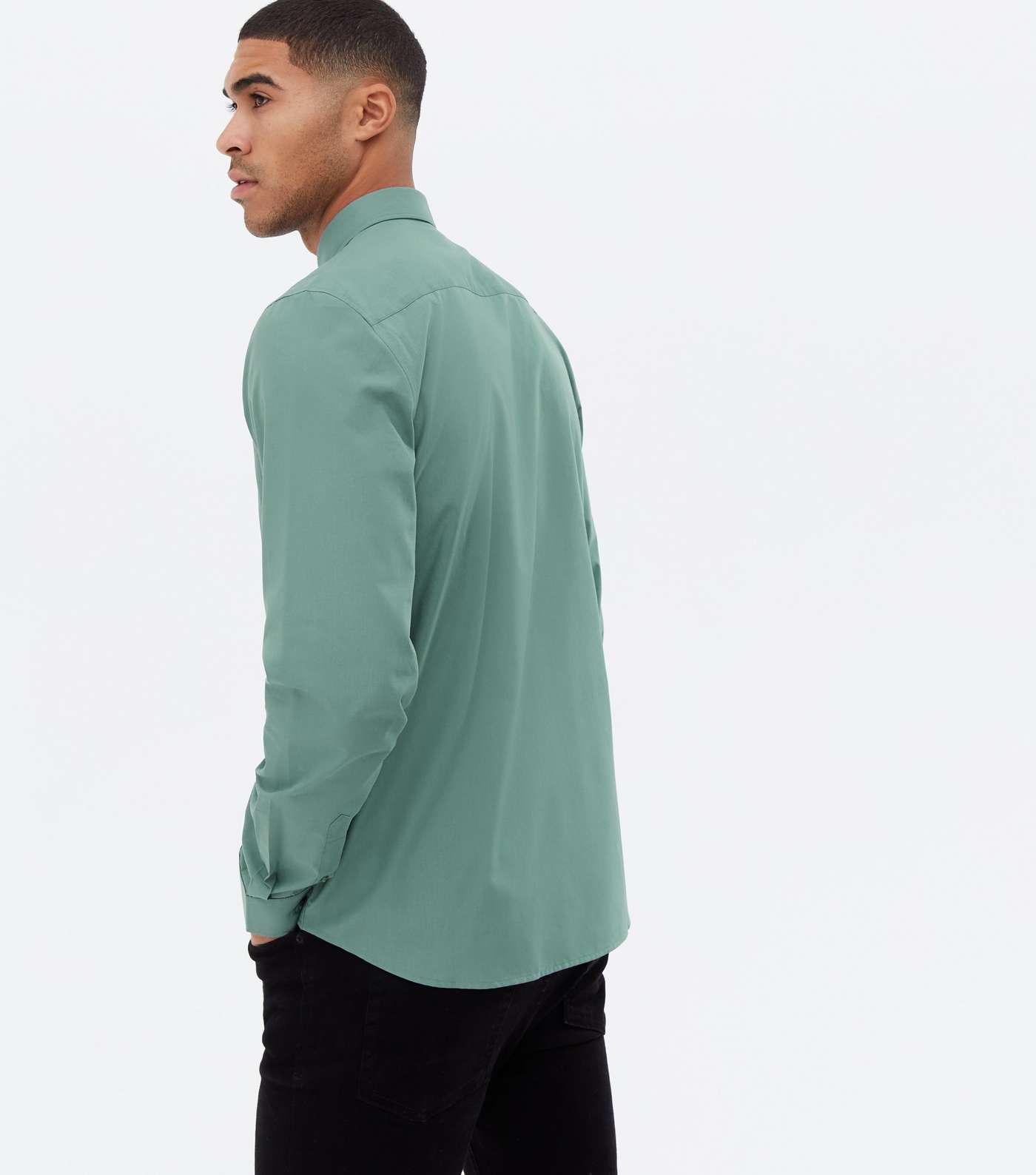 Green Poplin Long Sleeve Shirt Image 4