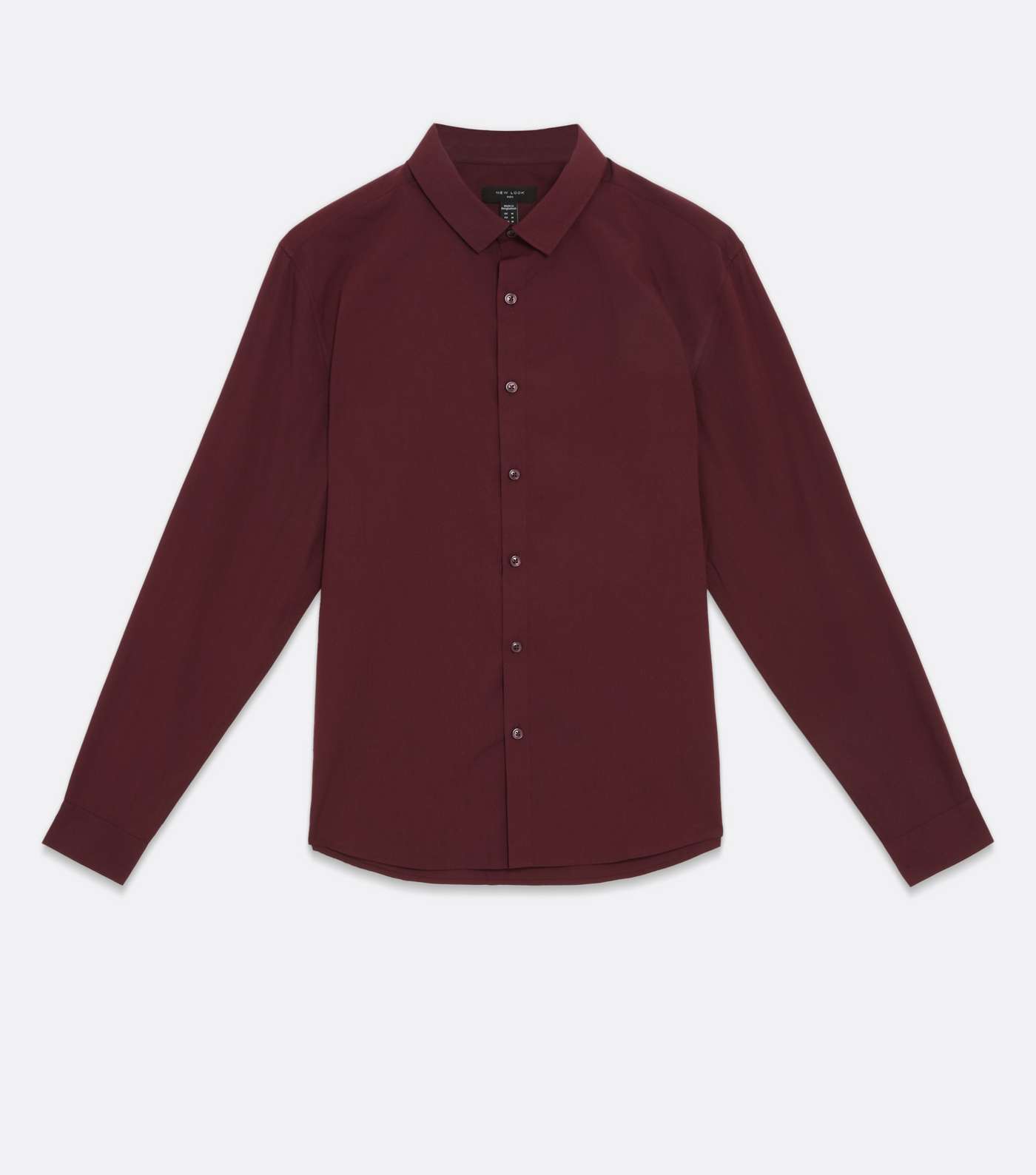 Burgundy Poplin Long Sleeve Shirt Image 5