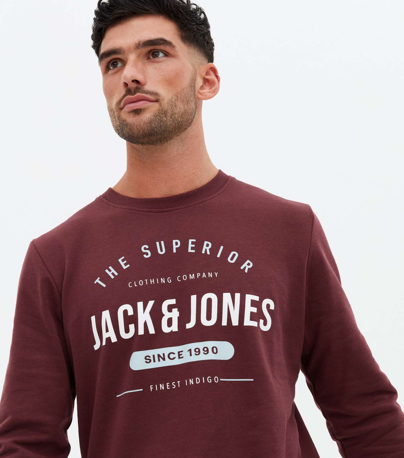 Jack & Jones Burgundy Crew Neck Logo Sweatshirt Image 3
