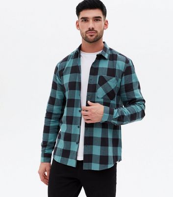 Green Check Long Sleeve Shirt | New Look