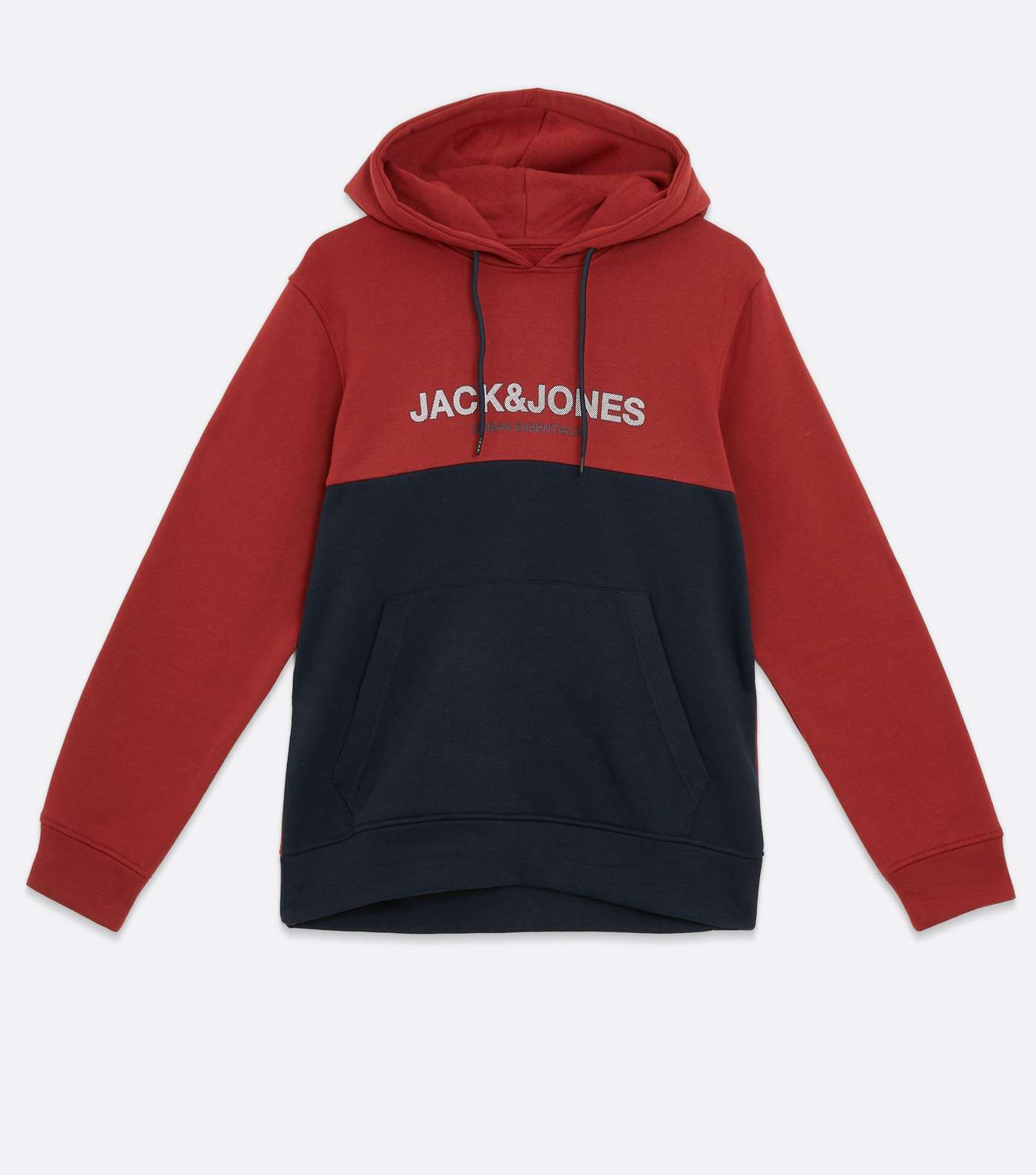 Jack & Jones Dark Red Colour Block Logo Hoodie Image 5