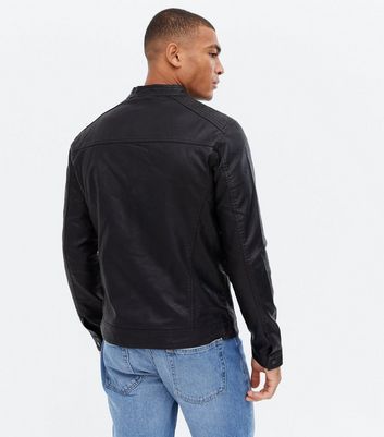 Jack & Jones Essentials faux leather racer jacket in black | ASOS | Racer  jacket, Jackets, Leather jacket men