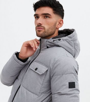 jack and jones grey puffer jacket