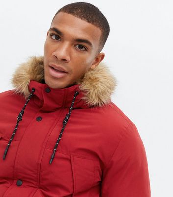 red winter bomber jacket