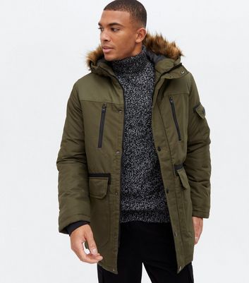 jack and jones parka with faux fur hood