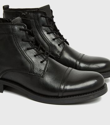 jack & jones leather lace up boots
