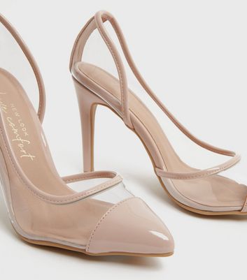 Clear stiletto court sales shoes