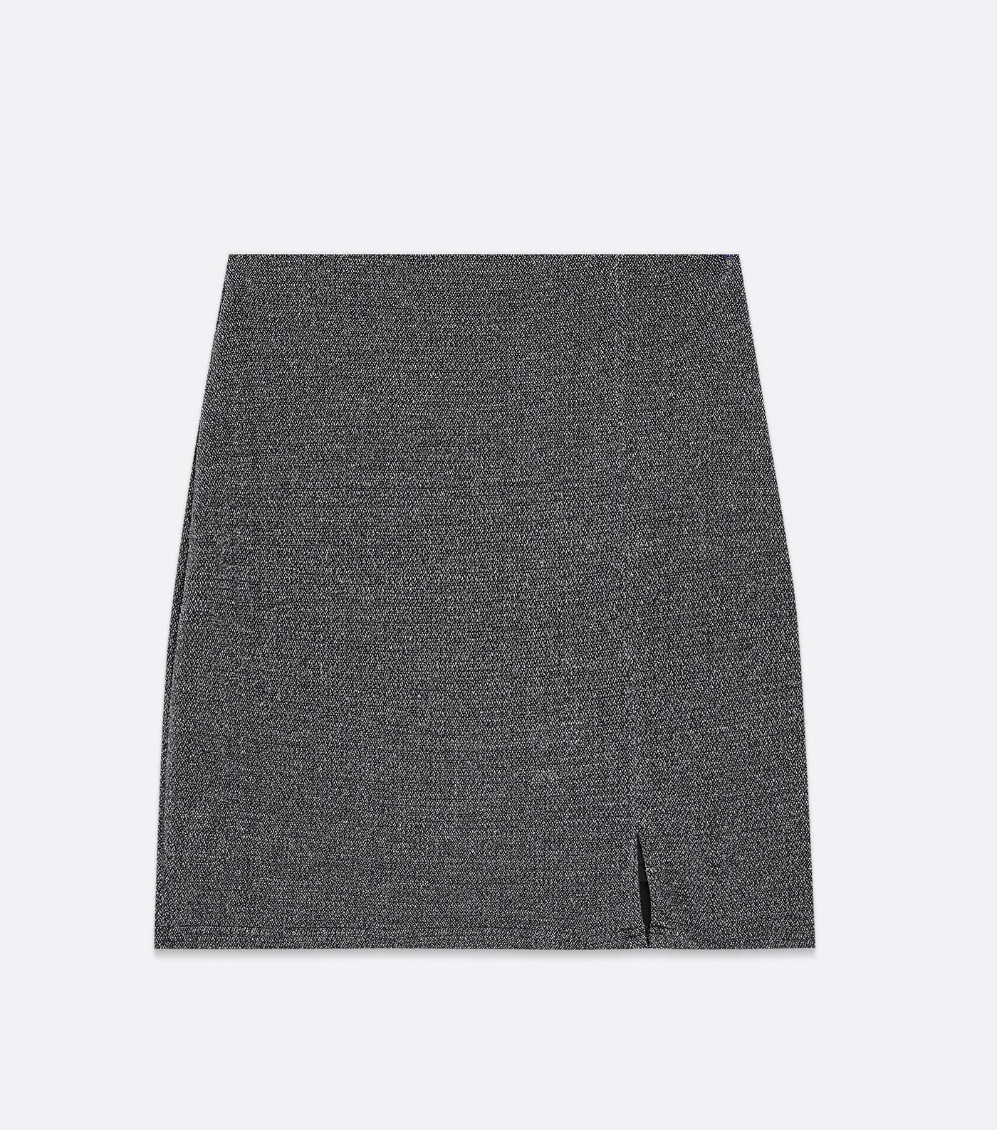 Dark Grey Glitter Mini Skirt Image 5