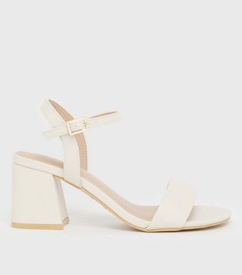 off white block heel sandals