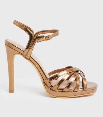 Rose gold shop platform high heels