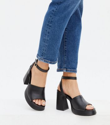 Black block hotsell heel platform shoes