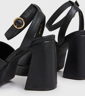 New look black platform hot sale sandals