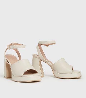 white block heel sandals new look