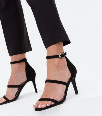 Black three sale strap sandals