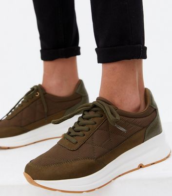 khaki chunky trainers