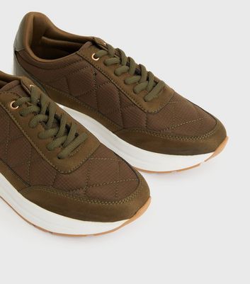 khaki chunky trainers