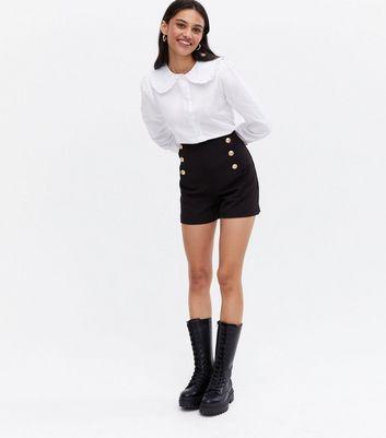 Black High Waist Utility Shorts | New Look