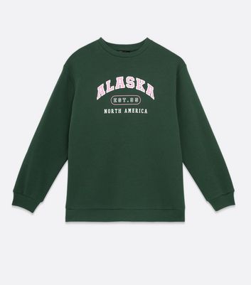 Girls Dark Green Alaska Logo Long Sweatshirt