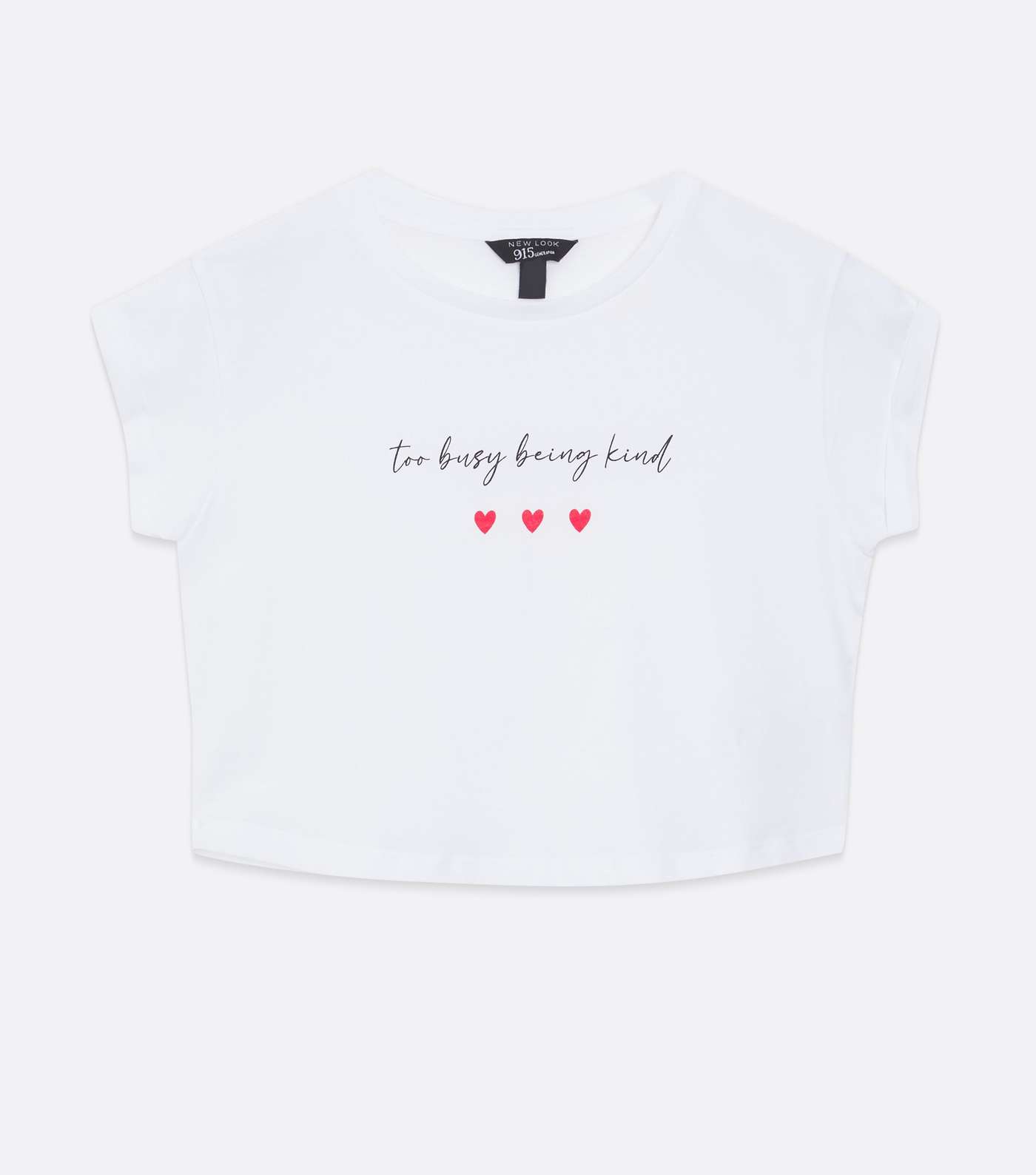 Girls White Too Busy Being Kind Logo T-Shirt Image 5