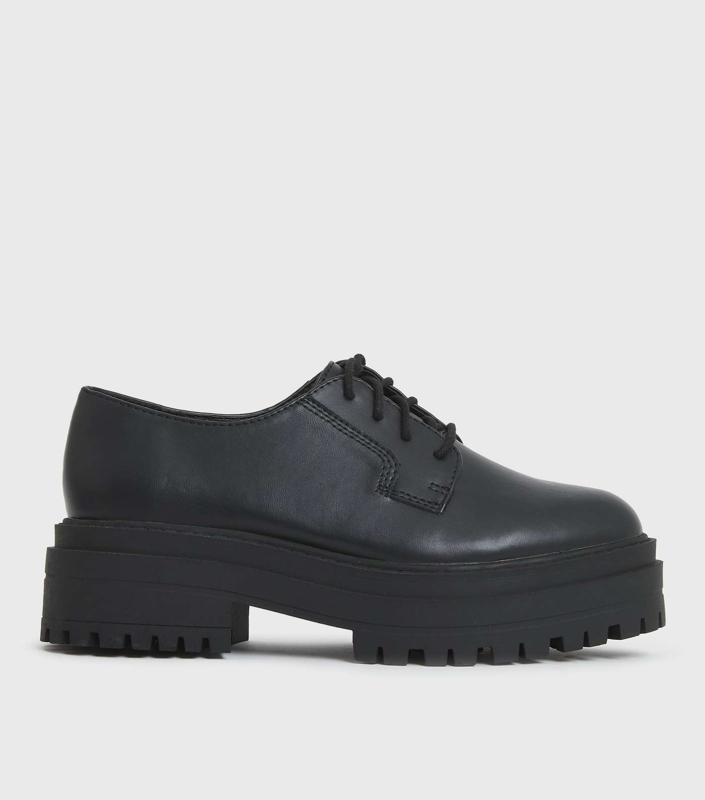 Black Chunky Cleated Lace Up Brogues