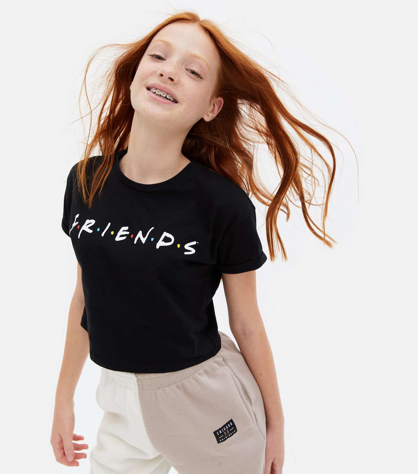 Girls Black Logo Friends T-Shirt