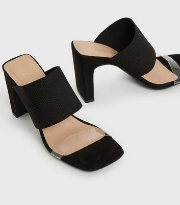 black block heel mules