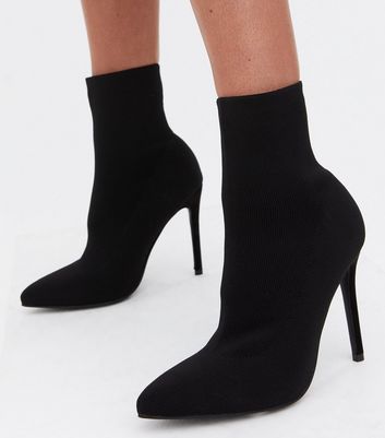 black ankle boots stiletto heel