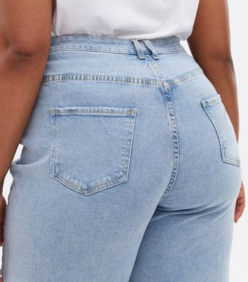 Curves Pale Blue High Waist Adalae Wide 